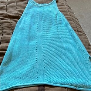 Stylish Blue Knit Halter Top